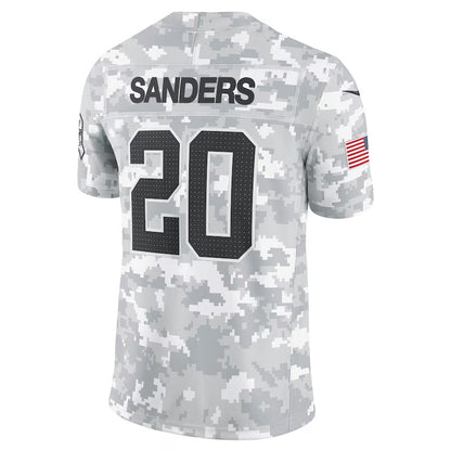D.Lions #20 Barry Sanders Arctic Camo 2024 Salute to Service Limited Stitched American Football Jerseys