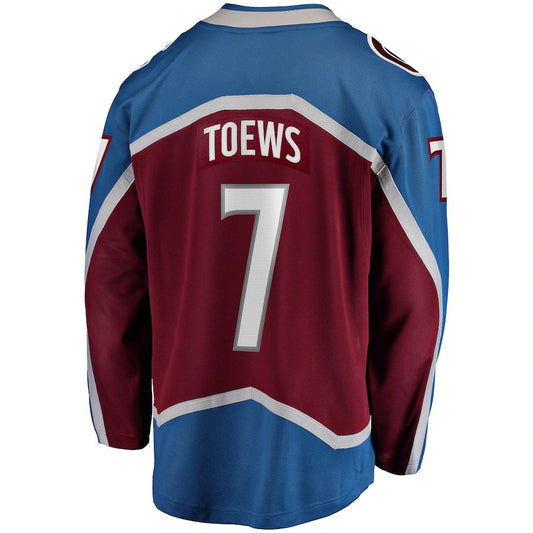 C.Avalanche #7 Devon Toews Fanatics Branded Home Breakaway Player Jersey  Burgundy Stitched American Hockey Jerseys CROVYIE