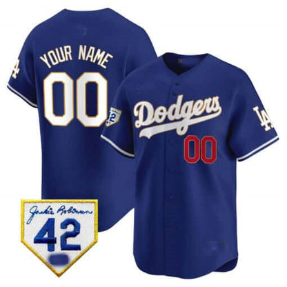 Custom Los Angeles Dodgers 2024 Jackie Robinson Patch Vapor Premier Limited ¨C All Stitched Baseball Jersey