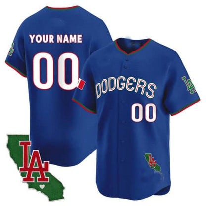 Custom Los Angeles Dodgers Mexico California Patch Vapor Premier Limited V3 ¨C All Stitched Baseball Jersey