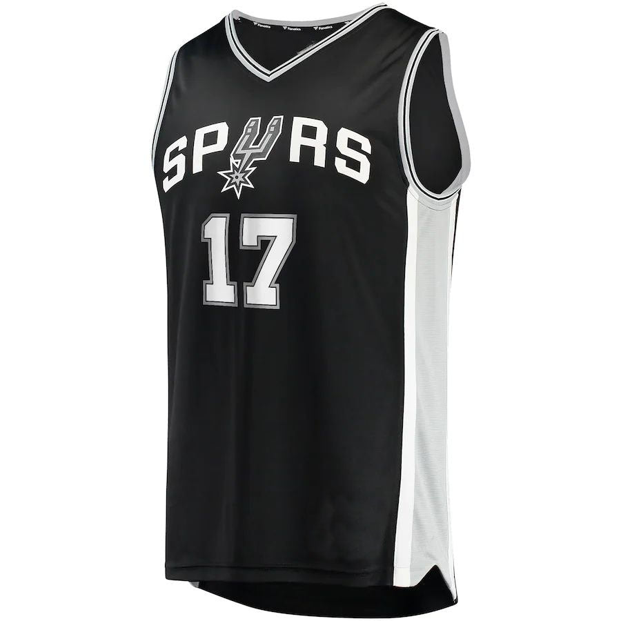 S.Antonio Spurs #17 Doug McDermott Fanatics Branded  2021-22 Fast Break Replica Jersey Black Stitched American Basketball Jersey