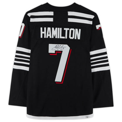 NJ.Devils #7 Dougie Hamilton Fanatics Authentic Autographed Black Stitched American Hockey Jerseys CROVYIE