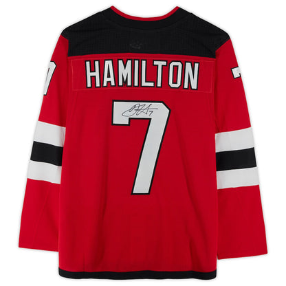 NJ.Devils #7 Dougie Hamilton Fanatics Authentic Autographed Jersey Red Stitched American Hockey Jerseys CROVYIE