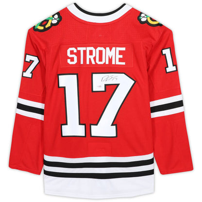C.Blackhawks #17 Dylan Strome Fanatics Authentic Autographed Jersey Red Stitched American Hockey Jerseys CROVYIE