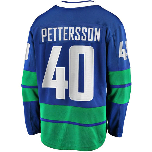 V.Canucks #40 Elias Pettersson Fanatics Branded 2019-20 Alternate Premier Breakaway Player Jersey Blue Stitched American Hockey Jerseys CROVYIE