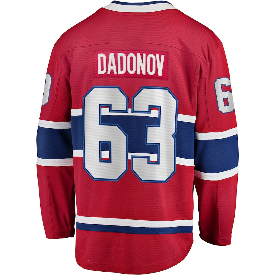 M.Canadiens #63 Evgenii Dadonov Fanatics Branded Home Breakaway Player Jersey Red Stitched American Hockey Jerseys CROVYIE