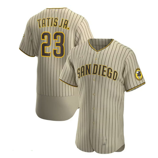 San Diego Padres #23 Fernando Tat¡§as Jr. Alternate Authentic Player Jersey - Tan Brown Baseball Jerseys