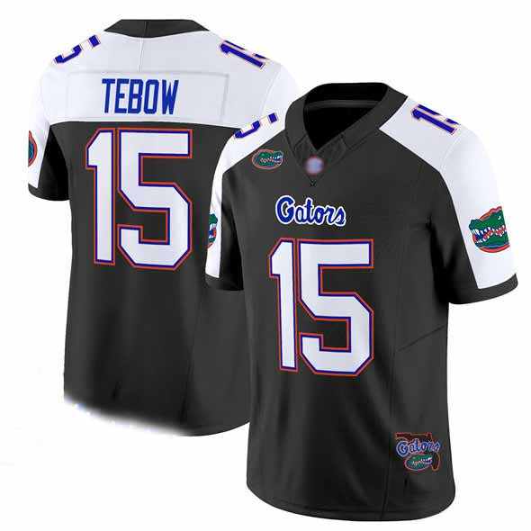 F.Gators #15 Tim Tebow Black Alternate 2024 F.U.S.E. Florida Patch Vapor Limited Stitched Football American College Jerseys