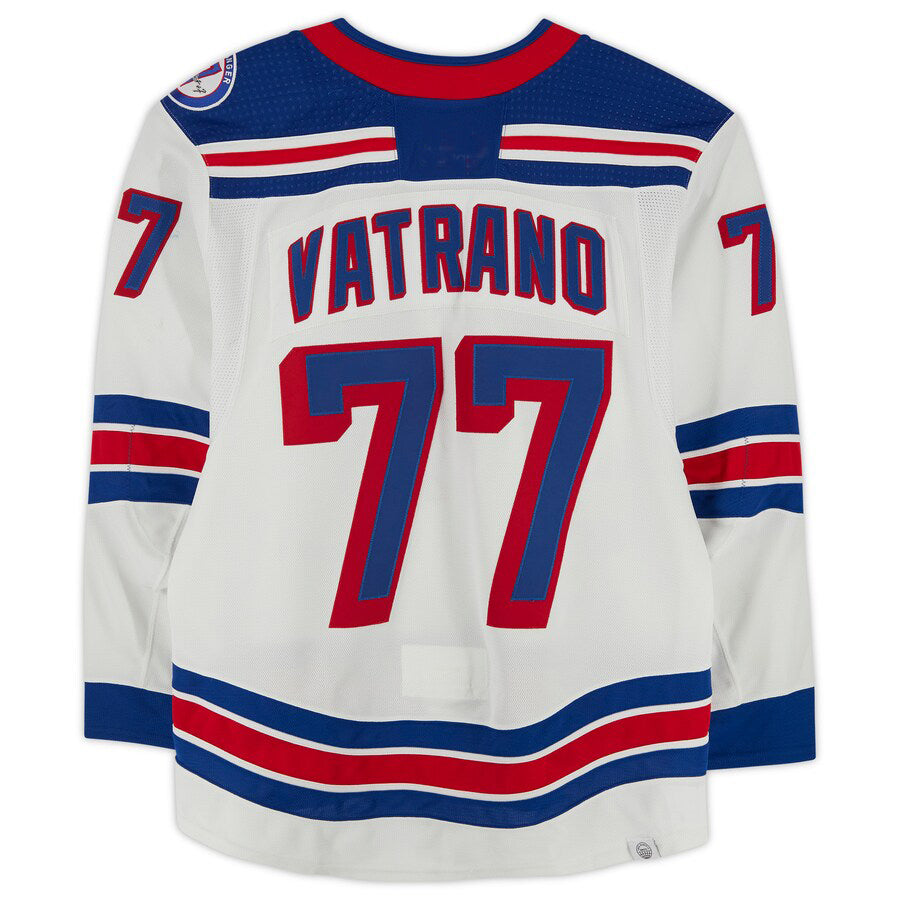 NY.Rangers #77 Frank Vatrano Fanatics Authentic Game-Used Set 3 Jersey Worn During Games Played Between March 20 and April 23, 2022 White Stitched American Hockey Jerseys CROVYIE