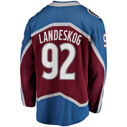 C.Avalanche #92 Gabriel Landeskog Fanatics Branded Breakaway Player Jersey  Burgundy Stitched American Hockey Jerseys CROVYIE