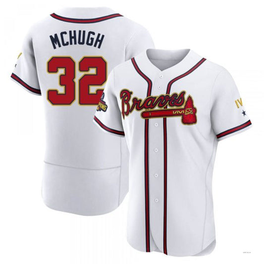 Atlanta Braves #32 Collin McHugh Gold White 2022 Program Jersey Stitches Baseball Jerseys