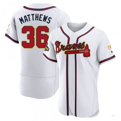 Atlanta Braves #36 Gary Matthews Gold White 2022 Program Jersey Stitches Baseball Jerseys