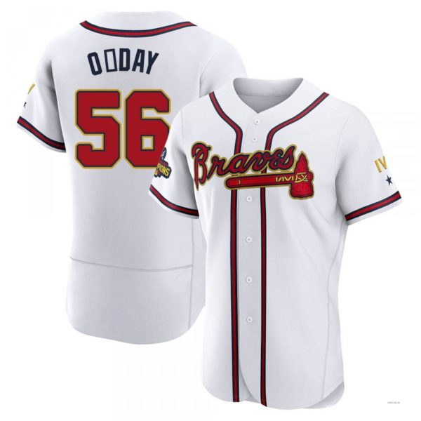 Atlanta Braves #56 Darren O¡¯Day Gold White 2022 Program Jersey Stitches Baseball Jerseys
