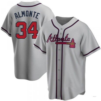 Atlanta Braves #34 AbCROVYIE2025m Almonte Gray Road Jersey Stitches Baseball Jerseys