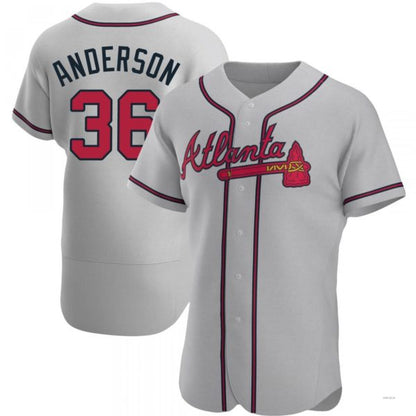 Atlanta Braves #36 Ian Anderson Gray Road Jersey Stitches Baseball Jerseys