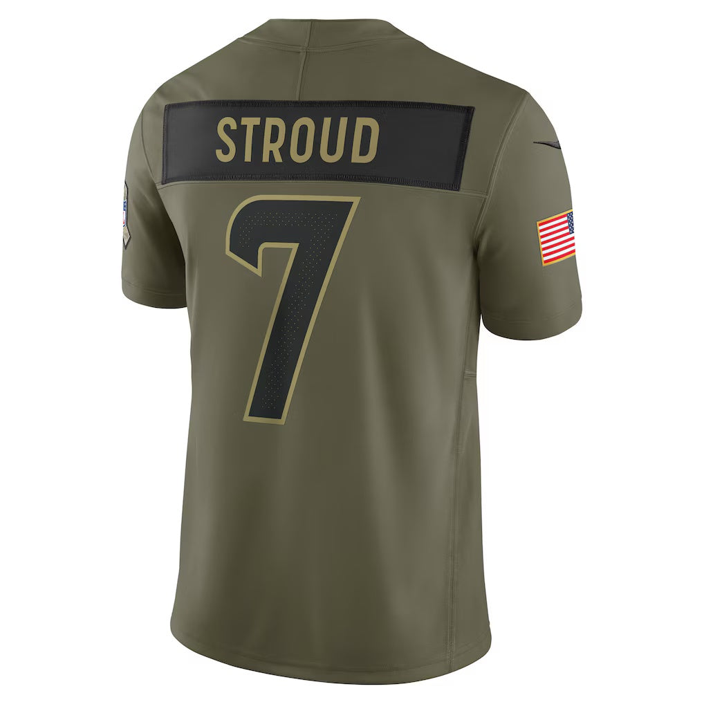 H.Texans #7 C.J. Stroud Olive 2025 Salute to Service Limited American Football Jersey
