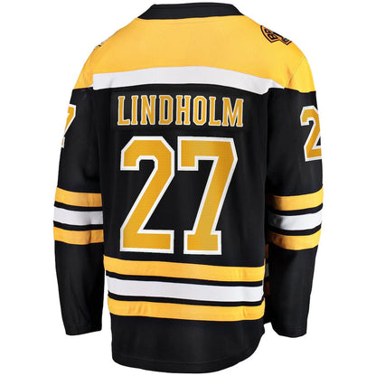 B.Bruins #27 Hampus Lindholm Fanatics Branded Home Breakaway Player Jersey Black Stitched American Hockey Jerseys CROVYIE