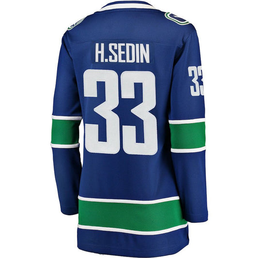 V.Canucks #33 Henrik Sedin Fanatics Branded Home Breakaway Player Jersey Blue Stitched American Hockey Jerseys CROVYIE