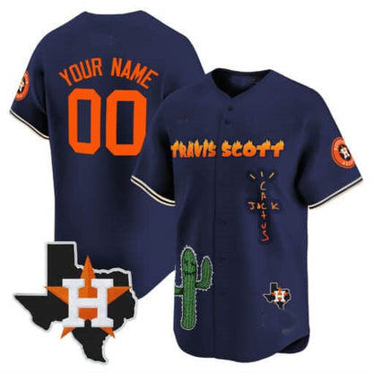 Custom Houston Astros Cactus Jack Patch Vapor Premier Limited ¨C All Stitched Baseball Jersey