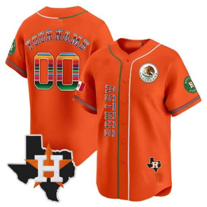 Custom Houston Astros Mexico Vapor Premier Limited V4 ¨C All Stitched Baseball Jersey