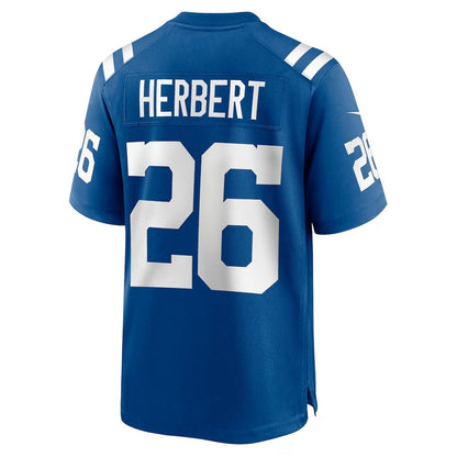 IN.Colts #26 Khalil Herbert Royal Team Game Stitched American Football Jerseys
