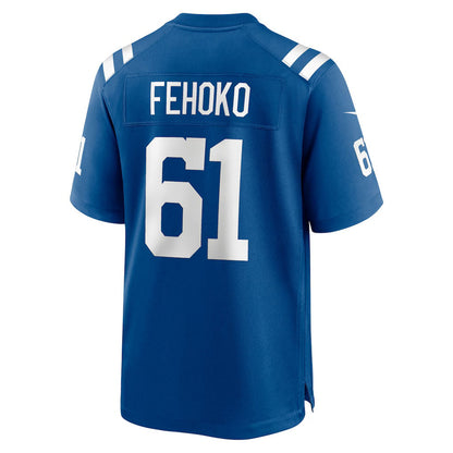 IN.Colts #61 Viliami Fehoko Royal Team Game Stitched American Football Jerseys
