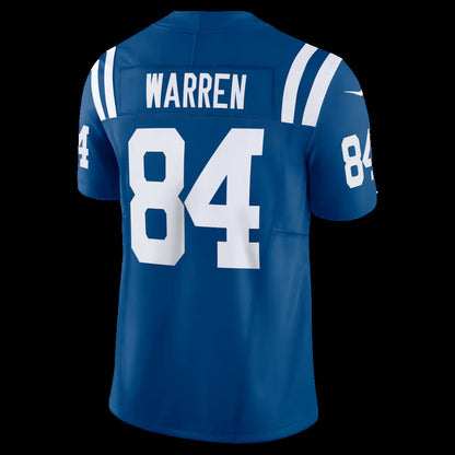 IN.Colts #84 Tyler Warren Royal Team Vapor F.U.S.E. Limited Stitched American Football Jerseys