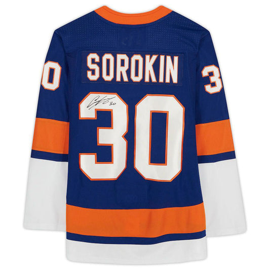 NY.Islanders #30 Ilya Sorokin Fanatics Authentic Autographed Blue  Jersey Royal Stitched American Hockey Jerseys CROVYIE