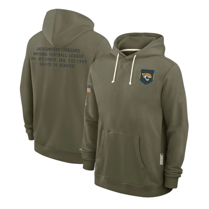 J.Jaguars Olive 2025 Salute to Service Sideline Standard Issue Dri-FIT Hoodie Stitched American Football Jerseys