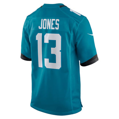 J.Jaguars #13 Tim Jones Teal Team Game American Football Jersey