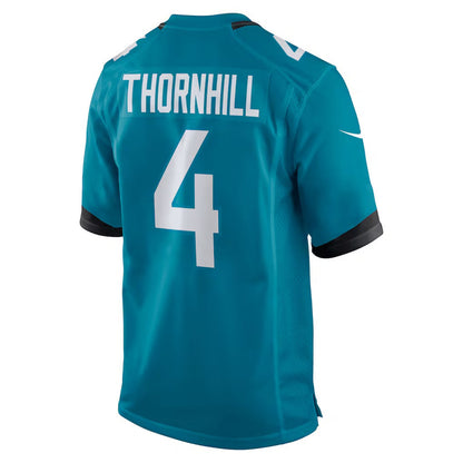 J.Jaguars #4 Juan Thornhill Teal Team Game American Football Jersey
