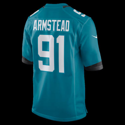 J.Jaguars #91 Arik Armstead Teal Team Walter Payton Man of the Year Game American Football Jersey