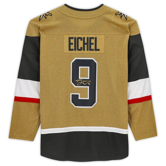 V.Golden Knights #9 Jack Eichel Fanatics Authentic Autographed Alternate Breakaway Jersey Gold Stitched American Hockey Jerseys CROVYIE