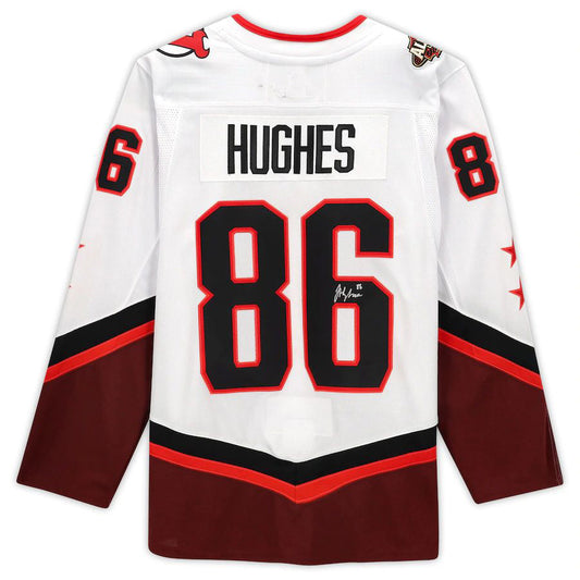NJ.Devils #86 Jack Hughes Fanatics Authentic Autographed 2022 All-Star Game White Stitched American Hockey Jerseys CROVYIE
