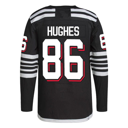 NJ.Devils #86 Jack Hughes 2021-22 Alternate Primegreen Authentic Pro Player Jersey Black Stitched American Hockey Jerseys CROVYIE