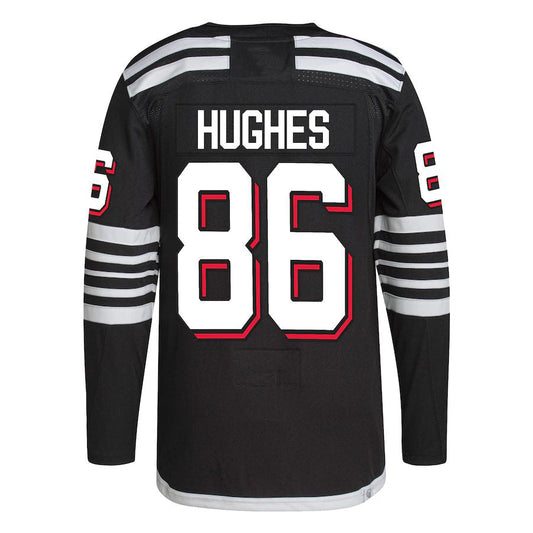 NJ.Devils #86 Jack Hughes 2021-22 Alternate Primegreen Authentic Pro Player Jersey Black Stitched American Hockey Jerseys CROVYIE
