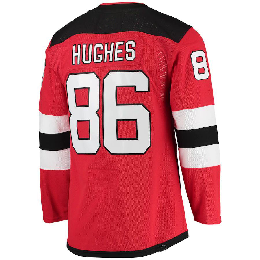 NJ.Devils #86 Jack Hughes Home Primegreen Authentic Pro Player Jersey Red Stitched American Hockey Jerseys CROVYIE
