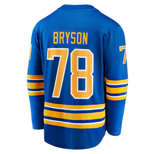 B.Sabres #78 Jacob Bryson Fanatics Branded Home Breakaway Player Jersey  Royal Stitched American Hockey Jerseys CROVYIE