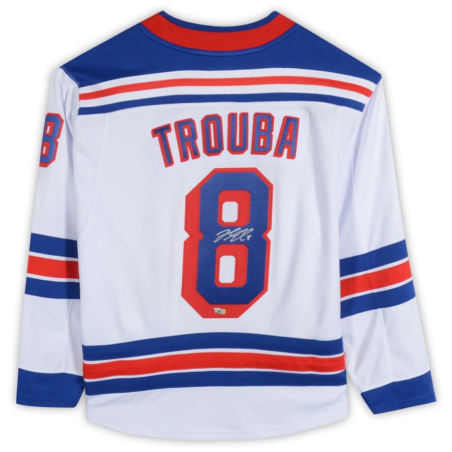NY.Rangers #8 Jacob Trouba Fanatics Authentic Autographed Breakaway Jersey White Stitched American Hockey Jerseys CROVYIE