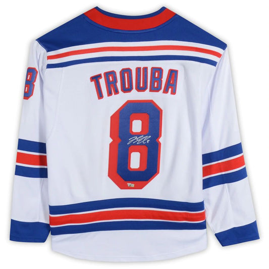 NY.Rangers #8 Jacob Trouba Fanatics Authentic Autographed Breakaway Jersey White Stitched American Hockey Jerseys CROVYIE