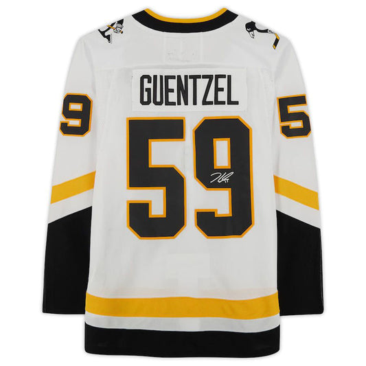 P.Penguins #59 Jake Guentzel Fanatics Authentic Autographed 2020 Reverse Retro  White Stitched American Hockey Jerseys CROVYIE