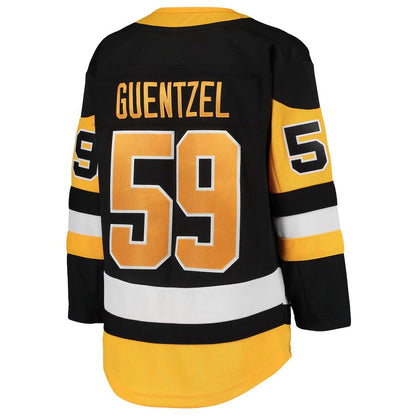 P.Penguins #59 Jake Guentzel Home Premier Player Jersey Black Stitched American Hockey Jerseys CROVYIE