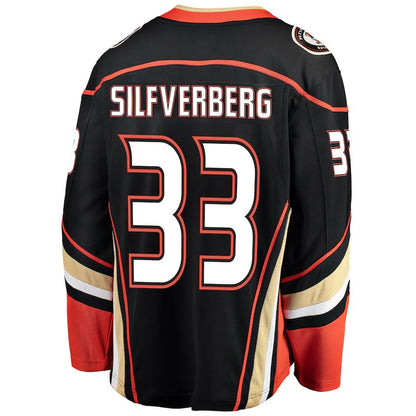 A.Ducks #33 Jakob Silfverberg Fanatics Branded Breakaway Player Jersey Black Stitched American Hockey Jerseys CROVYIE