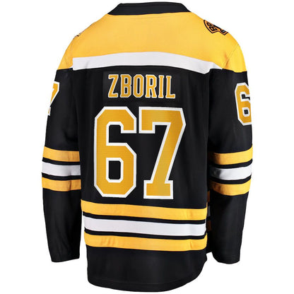 B.Bruins #67 Jakub Zboril Fanatics Branded Home Breakaway Player Jersey Black Stitched American Hockey Jerseys CROVYIE