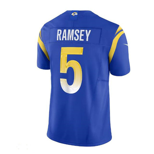 LA,Rams #5 Jalen Ramsey Vapor F.U.S.E. Limited Jersey - Royal Stitched American Football Jersey