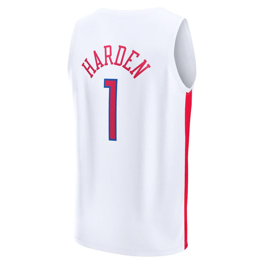 PH.76ers #1 James Harden Fanatics Branded 2022-23 Fastbreak Jersey City Edition White Stitched American Basketball Jersey