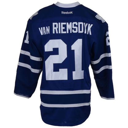 T.Maple Leafs #21 James van Riemsdyk Fanatics Authentic Game-Used from the 2015-16 Season Blue Stitched American Hockey Jerseys CROVYIE