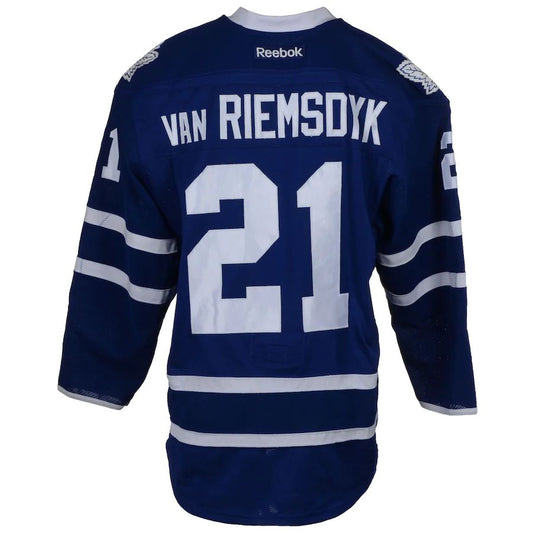 T.Maple Leafs #21 James van Riemsdyk Fanatics Authentic Game-Used from the 2015-16 Season Blue Stitched American Hockey Jerseys CROVYIE