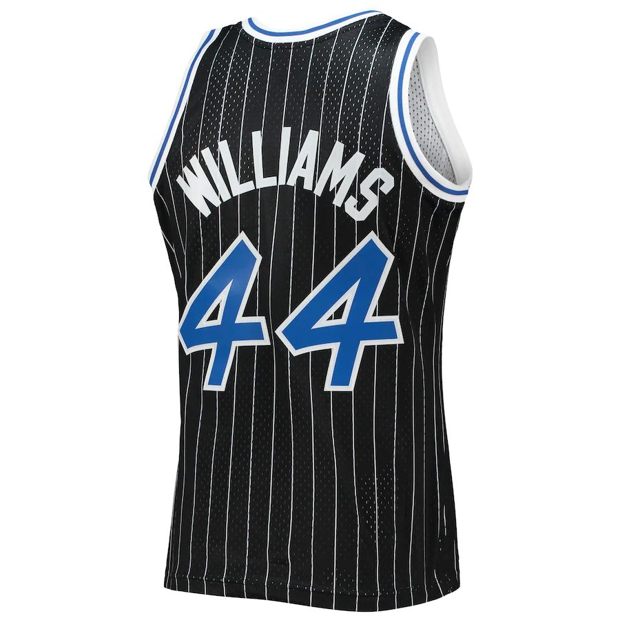 O.Magic #44 Jason Williams Mitchell & Ness 2009-10 Hardwood Classics Swingman Jersey Black Stitched American Basketball Jersey
