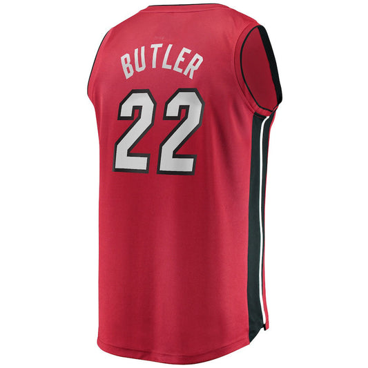 M.Heat #22 Jimmy Butler Fanatics Branded  2020-21 Fast Break Replica Jersey Statement Edition Red Stitched American Basketball Jersey